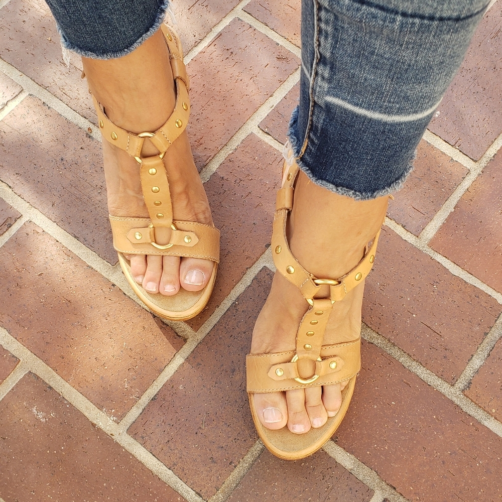 Michael Kors Strapy Studded Platform Heels 10